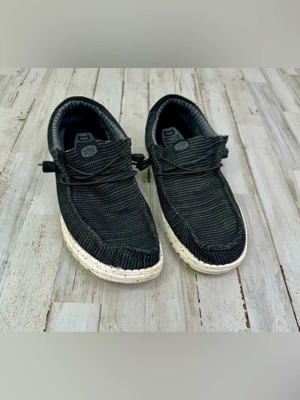 Heydude Wally Stretch Sox Black/White Mens Shoes Size M12